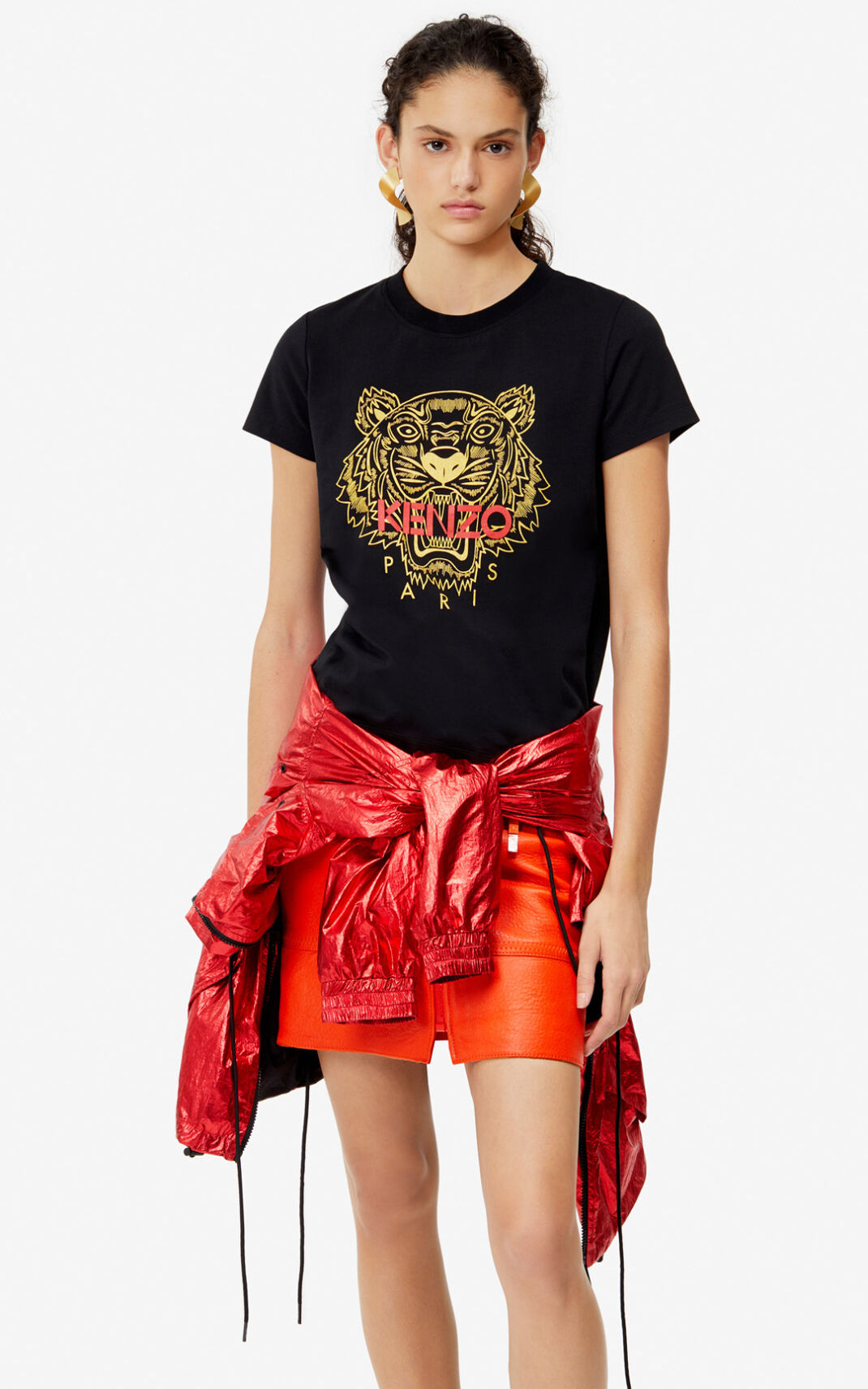 Kenzo Tiger Camisetas Mujer Negras | 3570214-RA